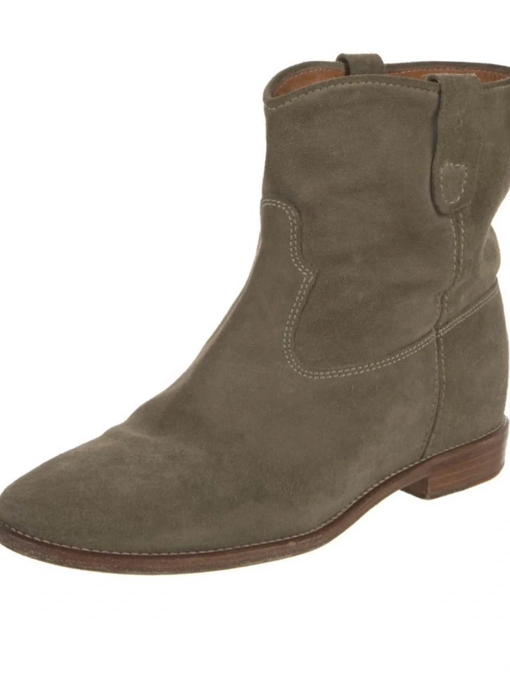 Isabel Marant Etoili Women's Suede Ankle Booties in Olive